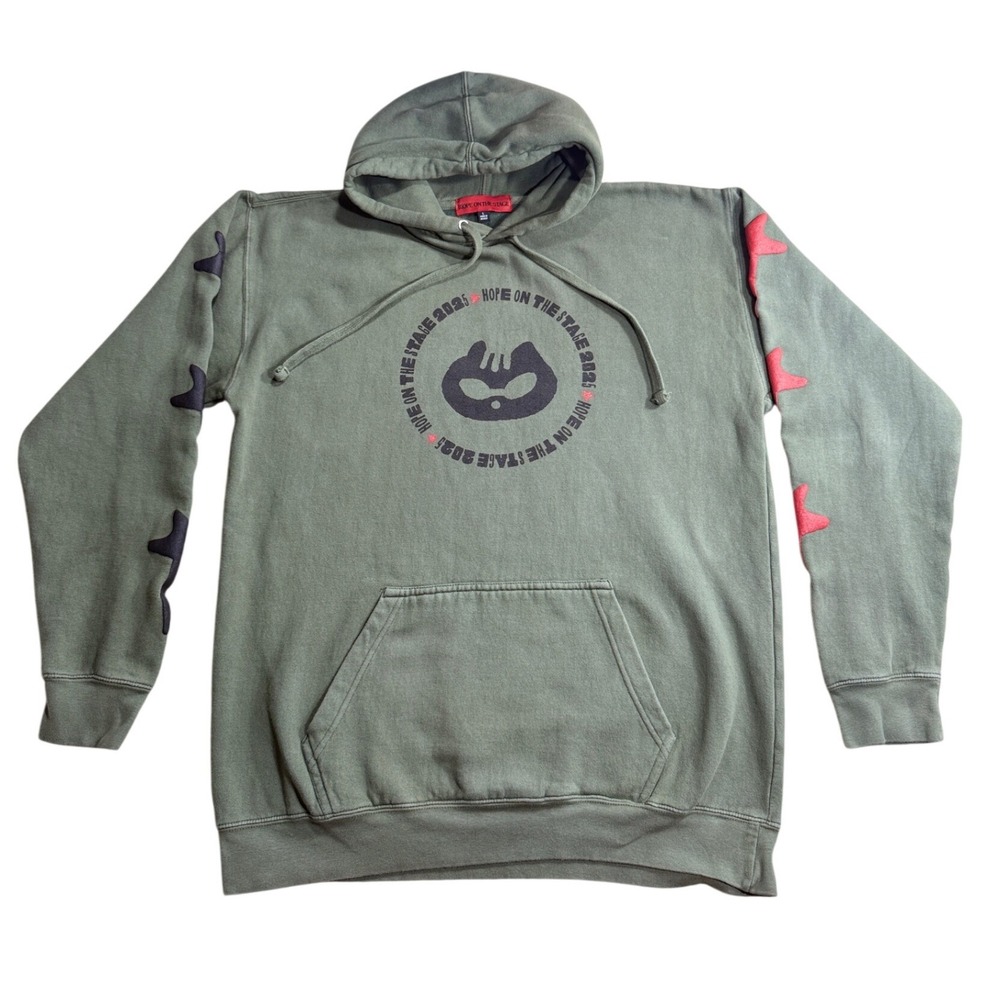 Hope On The Stage 2021 J Hope Hoodie Large Khaki Star Sleeve Graphic Pullover